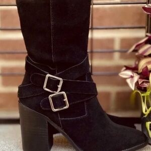 New Chelsea & Violet CV-Vicky Black Suede Boots